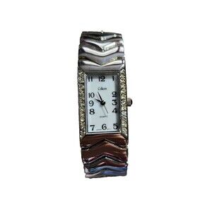 Collizeo Women's Bangle Watch Opalescent Jeweled Face Works